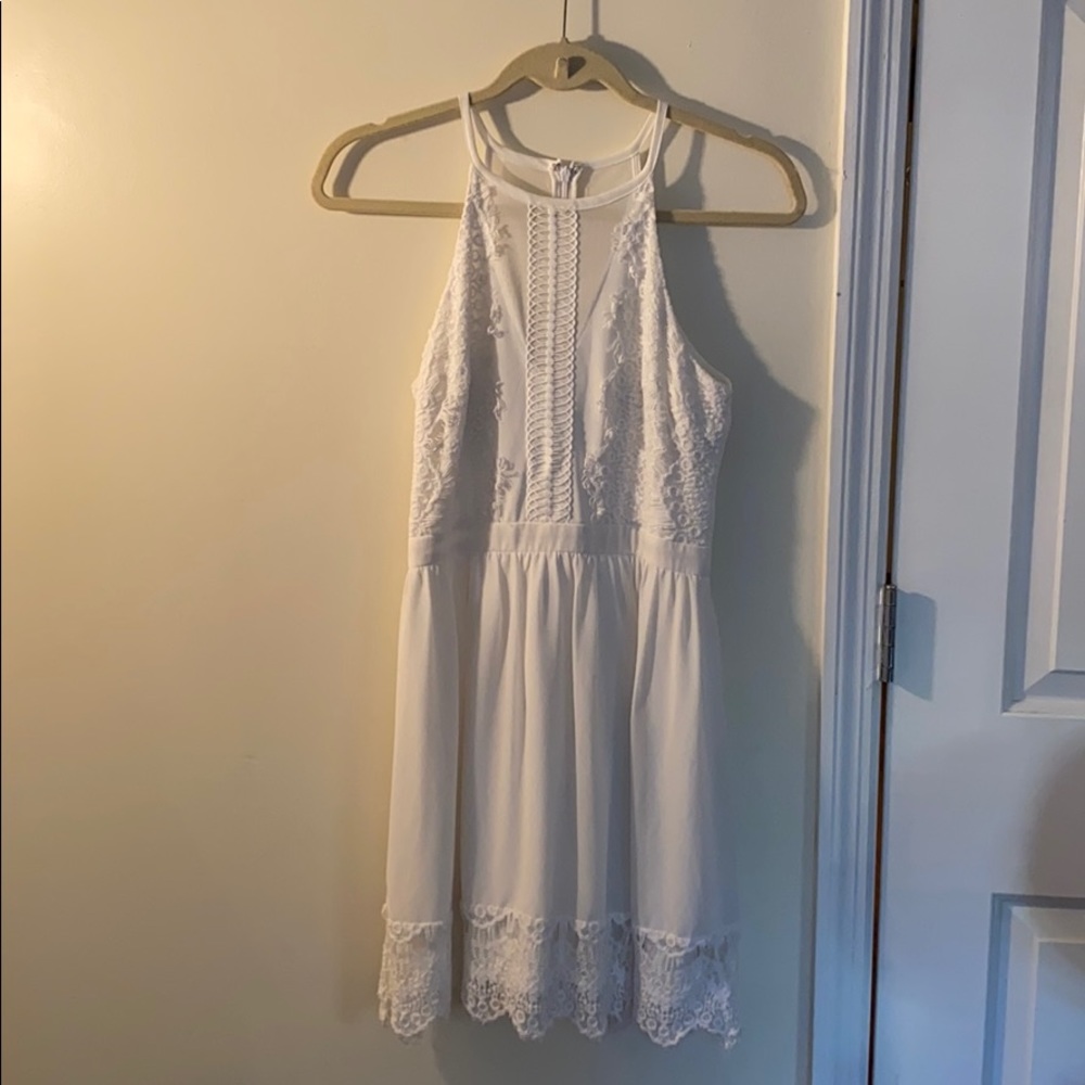 Francescas white lace dress.